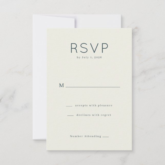 Elegant Beige Minimalist RSVP (Anverso)