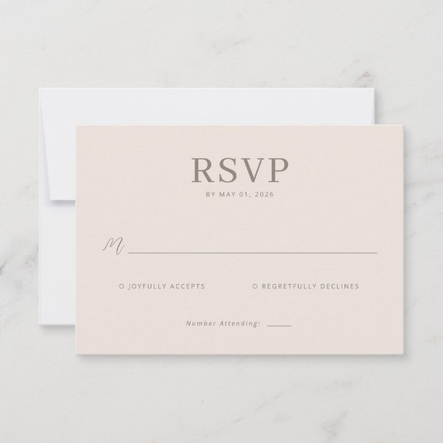 Elegant Beige RSVP Card (Anverso)