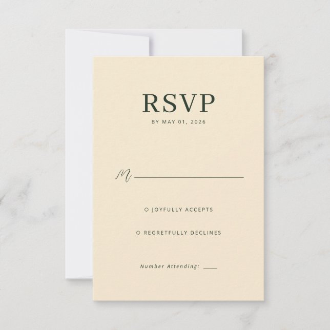 Elegant Beige RSVP Card (Anverso)