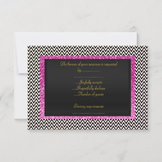 ELEGANT Black Chevron RSVP