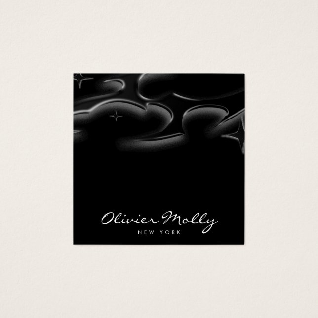 Elegant Black Marble Business card (Anverso)