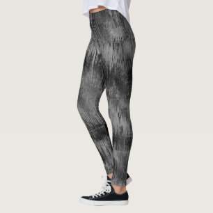 Elegant Black Velvet Tie-Dye Leggings