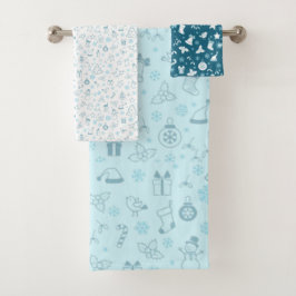 Elegant Blue  Christmas Pattern 