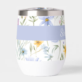 Elegant Blue Purple Watercolor Wildflower 