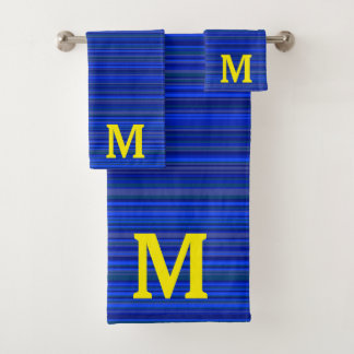Elegant blue stripes monogram