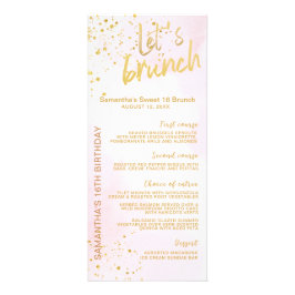 Elegant Blush Pink & Gold Sweet 16 Menu 