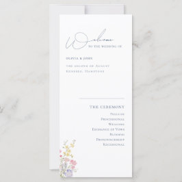 Elegant Boho Chic Wildflowers Wedding Program