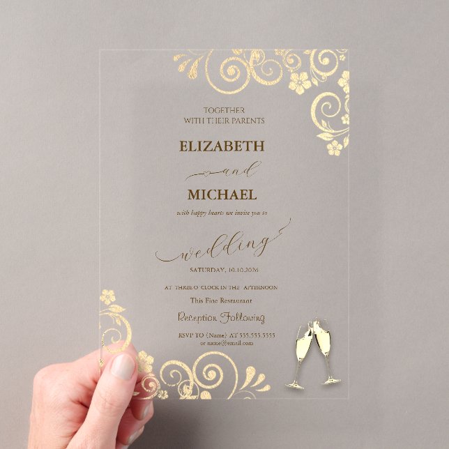Elegant Bokeh, Copas de Vino Confeti Invitación de (Insitu (portátil))