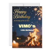 Elegant Bonfire Night Birthday Invitation