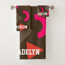 Elegant Brown Orange Geometric Personalized Name 