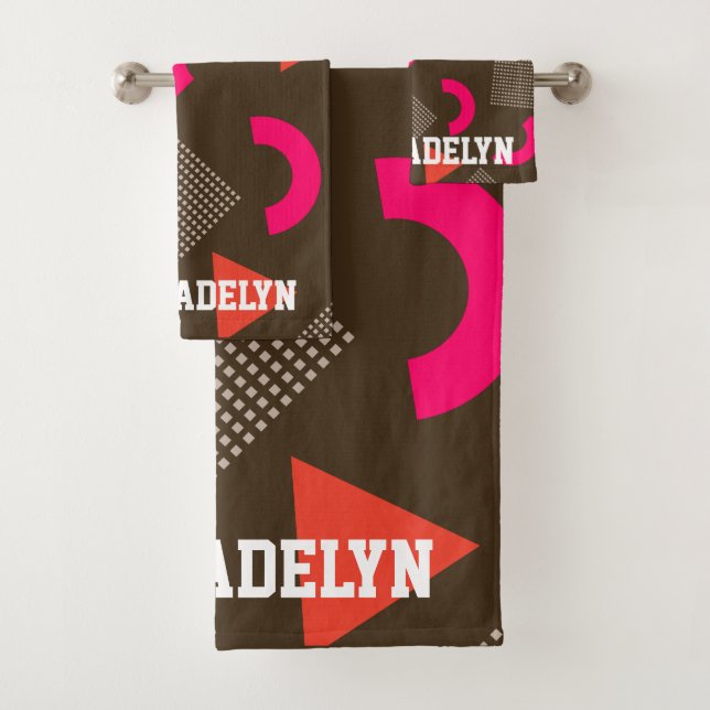 Elegant Brown Orange Geometric Personalized Name  (In situ)