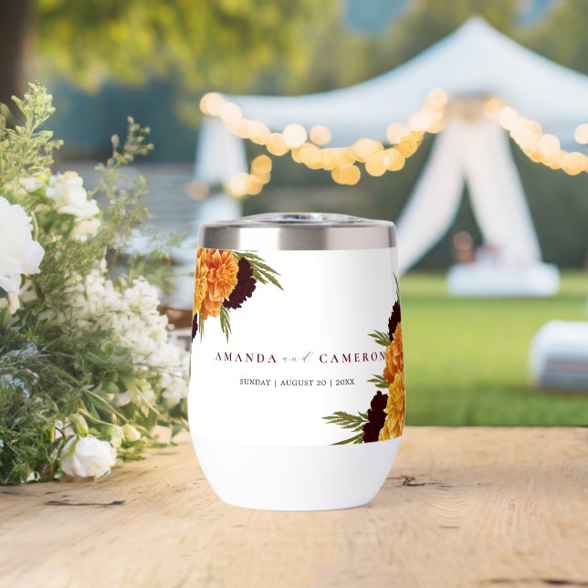 Elegant Burgundy Red "MARIGOLD" Wedding (Boda (girada))