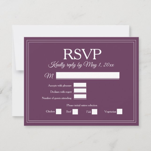 Elegant Burgundy Wine Berry Velvet Wedding RSVP (Anverso)