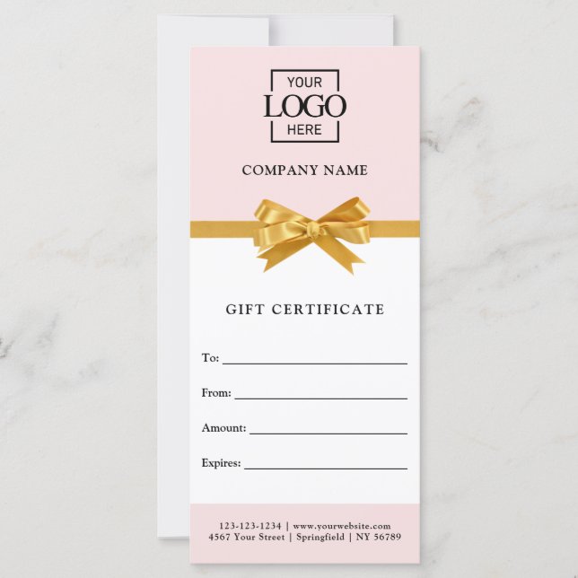 Elegant Business Personalized Gift Certificate (Anverso)
