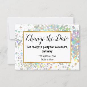 ELEGANT CAMBIO DE FECHA RSVP DE PASTEL BLANCO