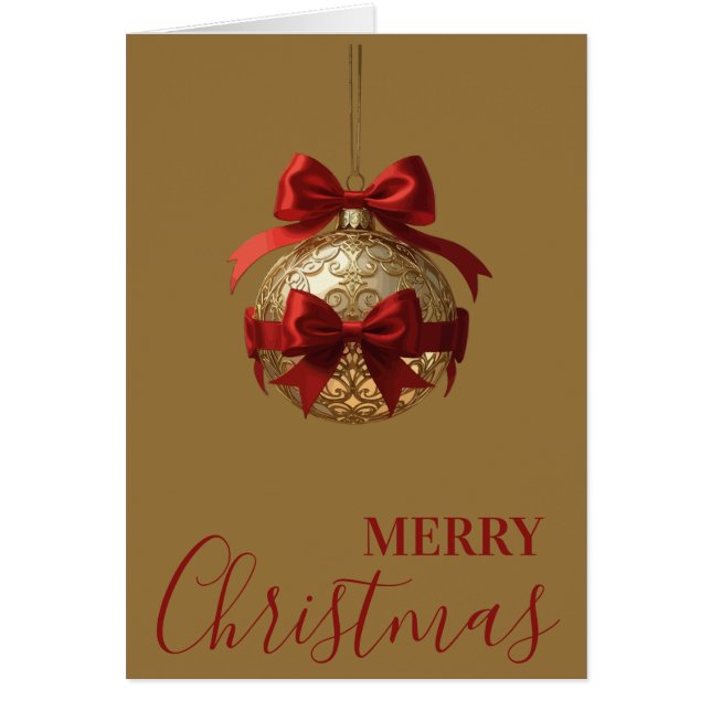 Elegant Christmas Ornament Beige and Red (Frente)