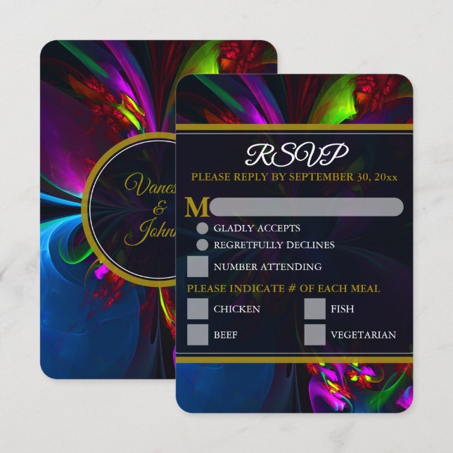 Elegant Classic Modern Floral Pattern #902 Wedding (Anverso / Reverso)