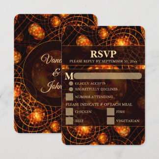 Elegant Classic Modern Gold #901 Wedding RSVP Card