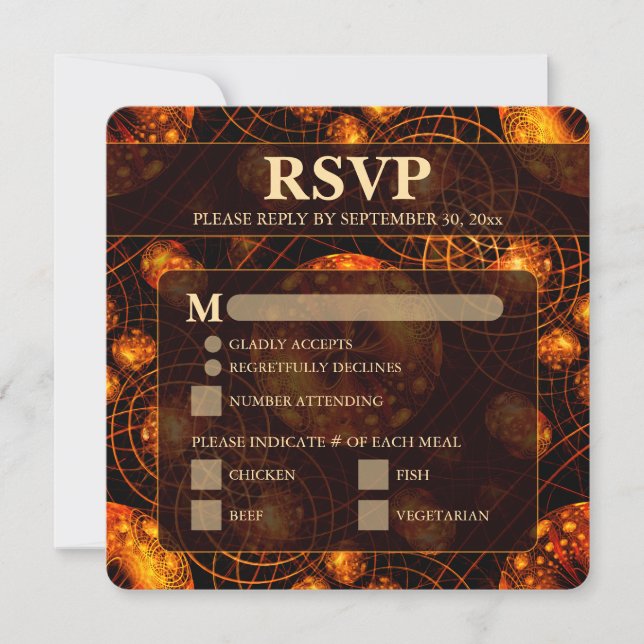 Elegant Classic Modern Gold #901 Wedding RSVP Card (Anverso)