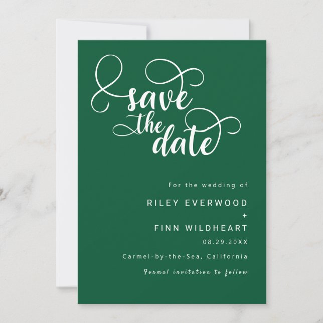 Elegant Classy Wedding guardar la fecha Invitación (Anverso)