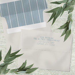 Elegant Coastal Blue Stripe Modern Wedding