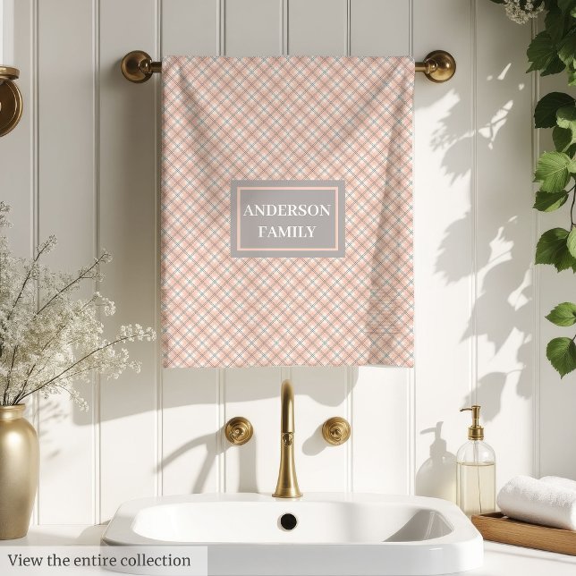 Elegant Coral Grey Towels Family Bathroom Gift (Elegant Coral Grey Towels Family Bathroom Gift)