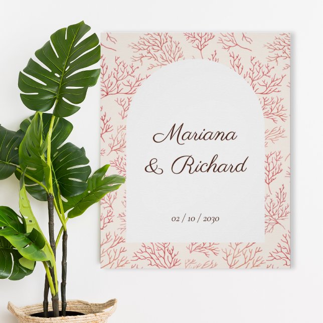 Elegant Coral Reef Wedding Poster (Subido por el creador)