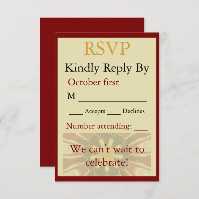 Elegant Crimson and Cream Starburst Design Traditi (Anverso / Reverso)