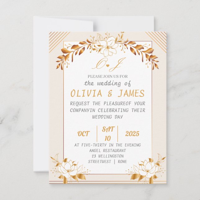 Elegant Customizable Wedding Invitation Card (Anverso)