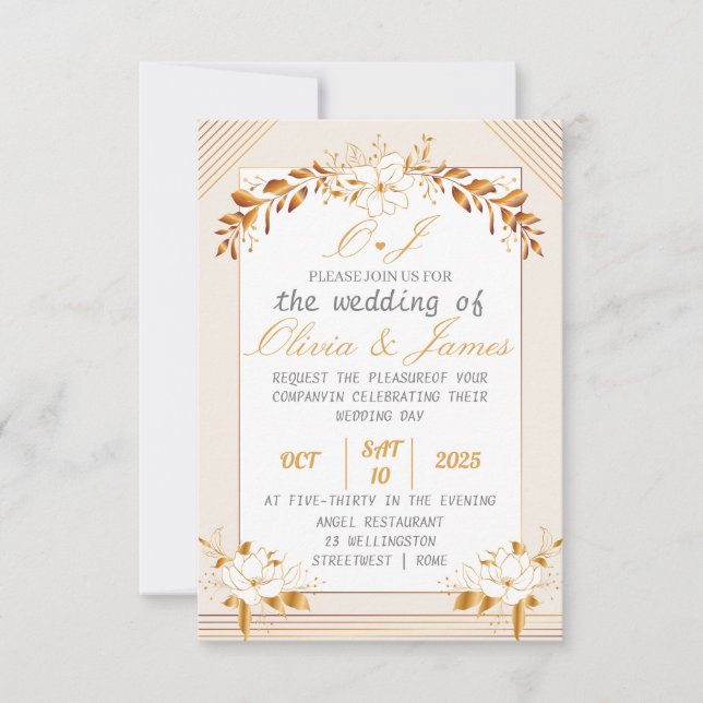 Elegant Customizable Wedding RSVP Card (Anverso)