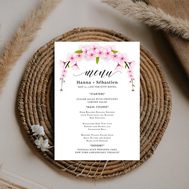 Elegant Earthy Greenery Watercolor Wedding Menu (Subido por el creador)