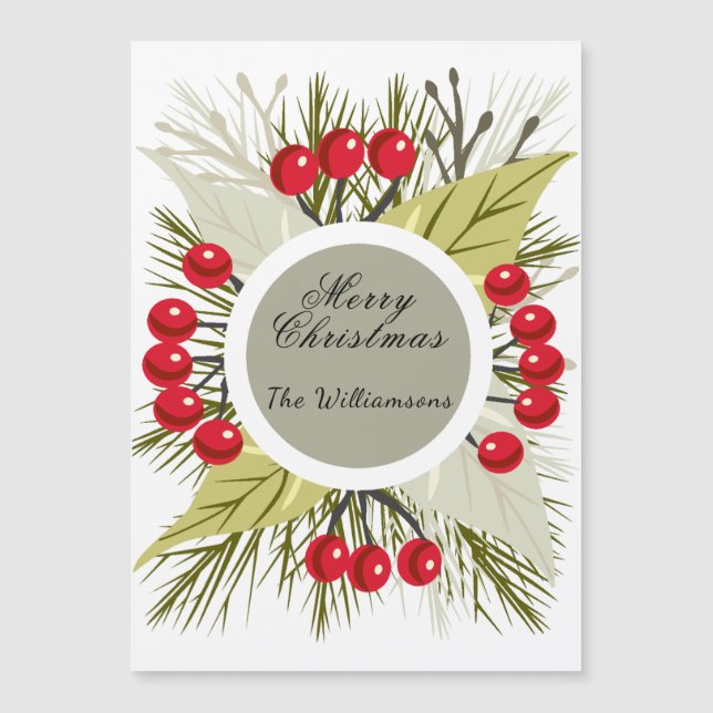Elegant Editable Christmas/Holiday Magnetic Card (Anverso)