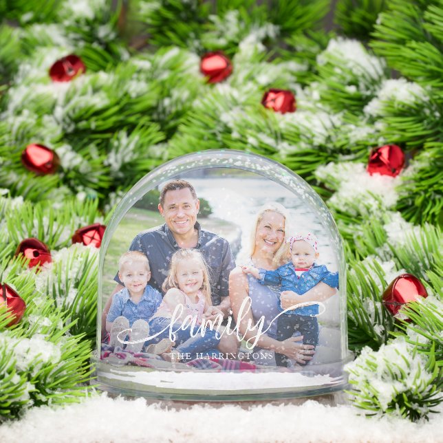 Elegant Family Photo Snow Globe (Navidad)