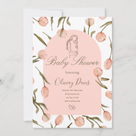 Elegant Floral Baby Shower Invitation – Pink Tulip