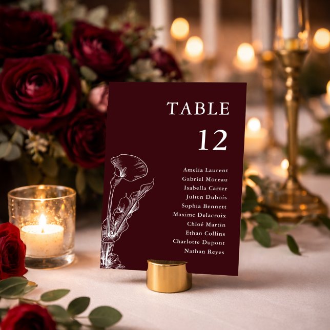 Elegant Floral Burgundy Wedding Seating Chart (Subido por el creador)
