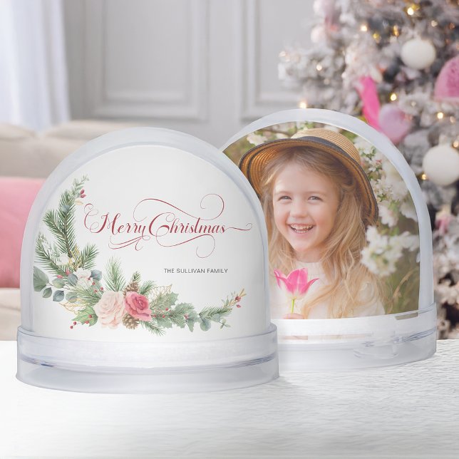 Elegant Floral Calligraphy Snow Globe (Subido por el creador)