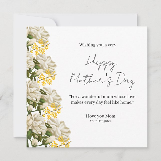 Elegant Floral Happy Mother’s Day Card  (Anverso)