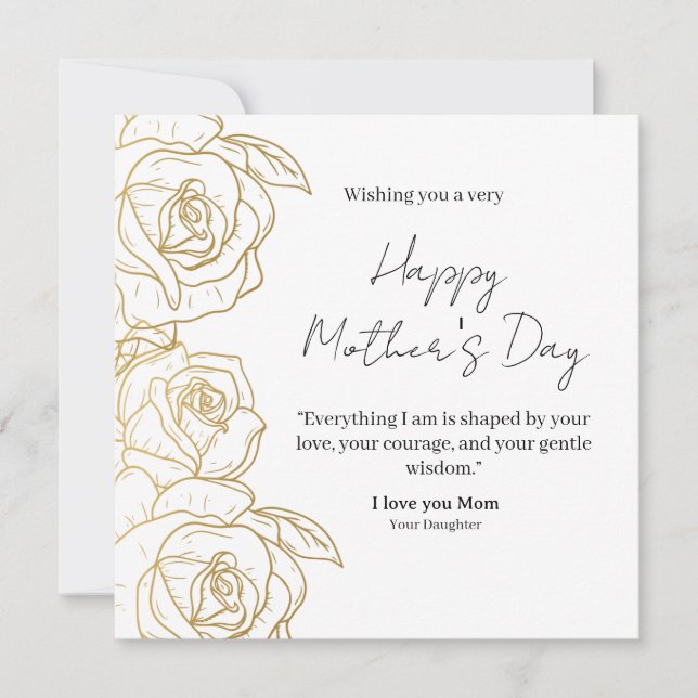 Elegant Floral Happy Mother’s Day Card  (Anverso)