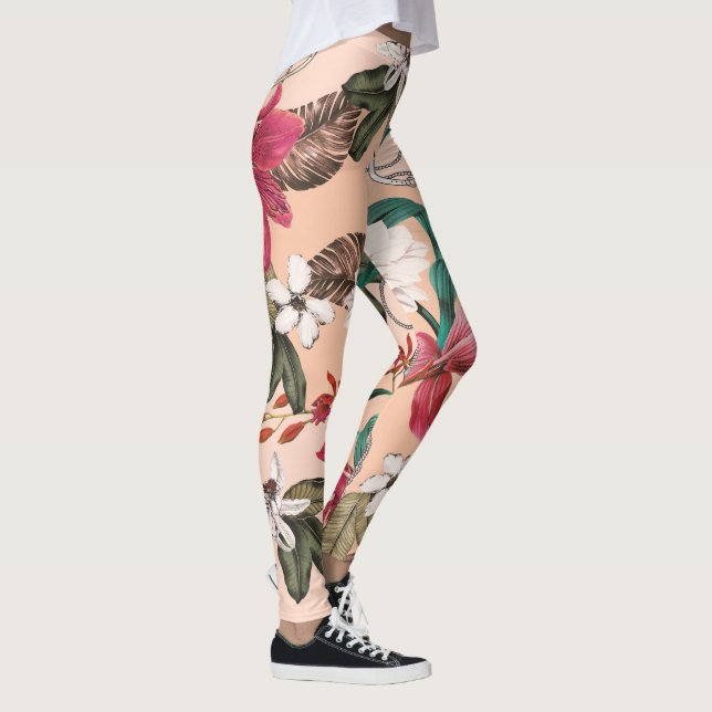 Elegant Floral Pattern Leggings (Derecha)