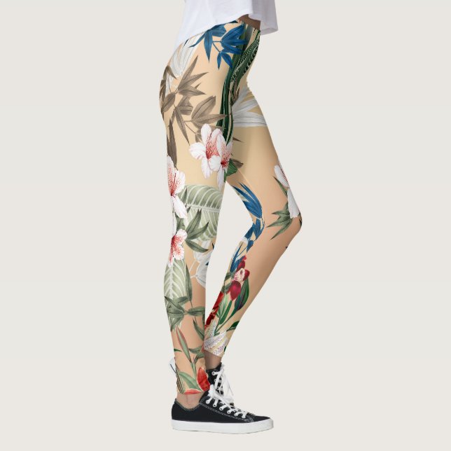 Elegant Floral Pattern Leggings (Derecha)