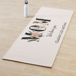 Elegant Floral Personalized Floral Mom Yoga Mat