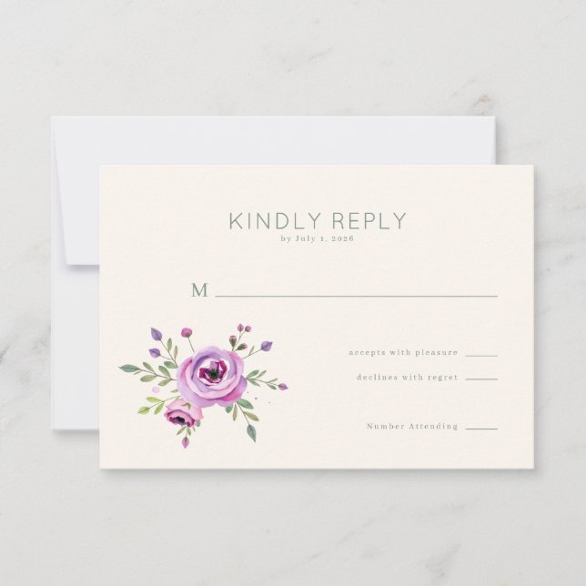 Elegant Floral RSVP Card (Anverso)