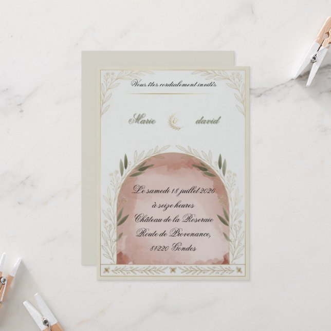 Elegant Floral Wedding Invitation Template (Anverso/Reverso In Situ)