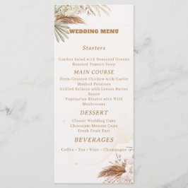 Elegant Floral Wedding Menu Card