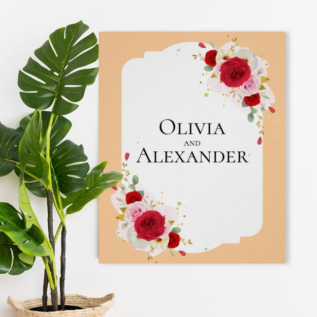 Elegant Floral Wedding Poster Sign (Subido por el creador)