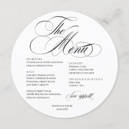 Elegant font modern Wedding Menu