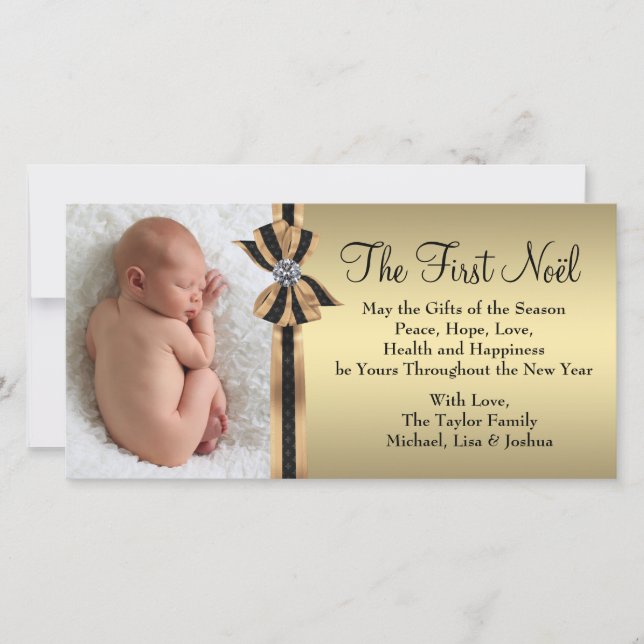 Elegant Gold Primera Navidad del Bebe (Anverso)