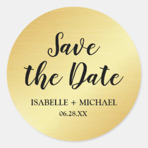 Elegant Gold Save the Date Sello para sobres