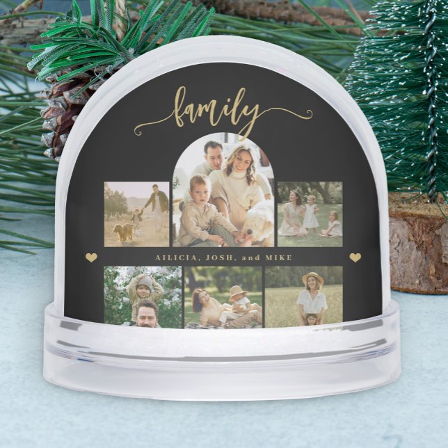 Elegant gold script custom family photo collage  (Subido por el creador)