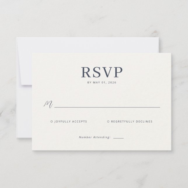 Elegant Gray Minimalist RSVP (Anverso)